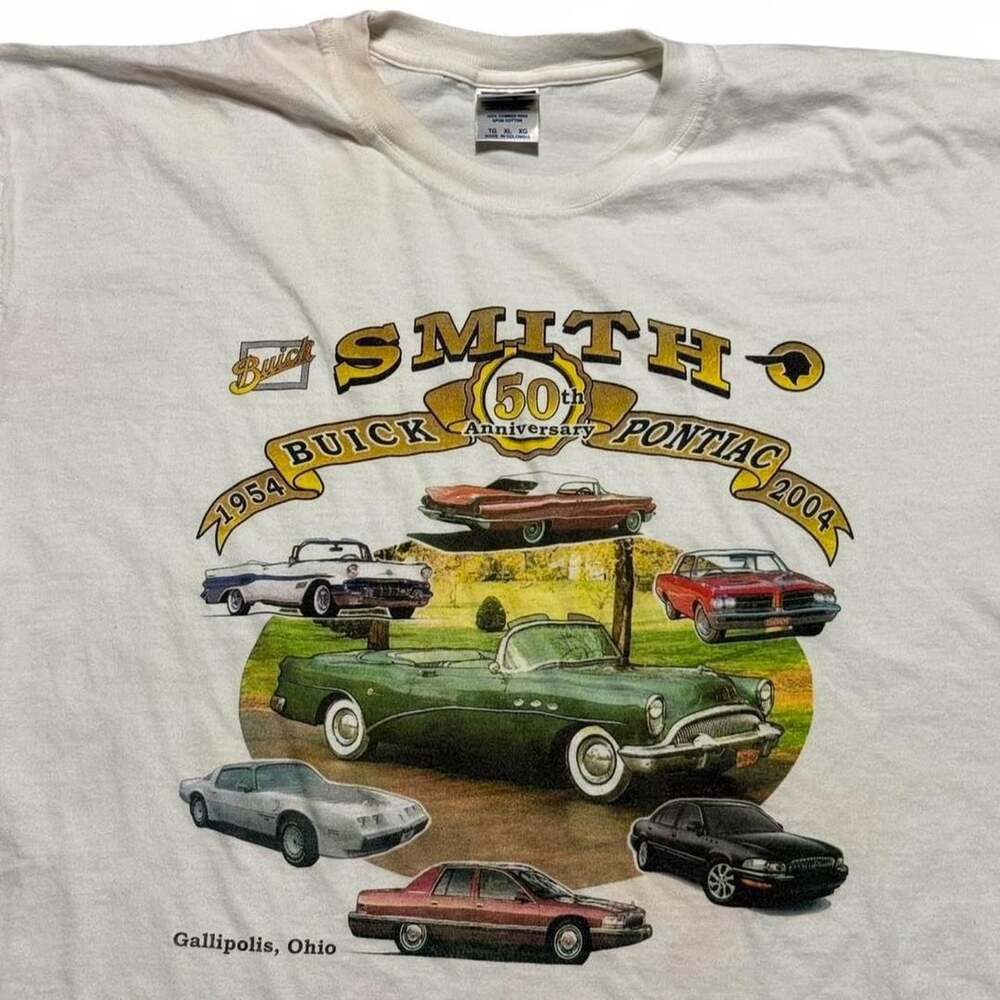Jerzees Smith Buick Pontiac 50th Anniversary T-Shirt XL White Cotton